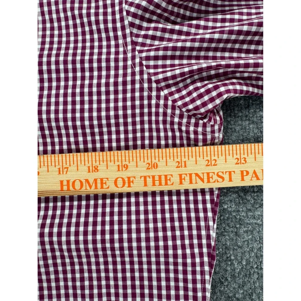 Banana Republic Button Down L/S Men M Classic Cotton Slim Fit Burgundy Gingham
